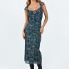 Square Collar Lace Up Slim Midi Dress