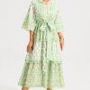 Paisley Single Breasted Midi Dress