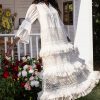 Bell Sleeve Frill Lace Midi Dress