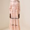 Solid Lace Bottom Midi Dress With Belt