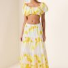Embroidery Off-Shoulder Top & High Waist Midi Dress Set