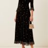 Velvet Mid Sleeve Maxi Dress