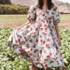 Floral Pleated Bottom Midi Dress