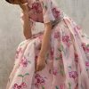 Floral Short Sleeve Bottom Midi Dress