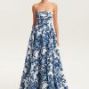 Floral Off-Shoulder Sleeveless Midi Dress