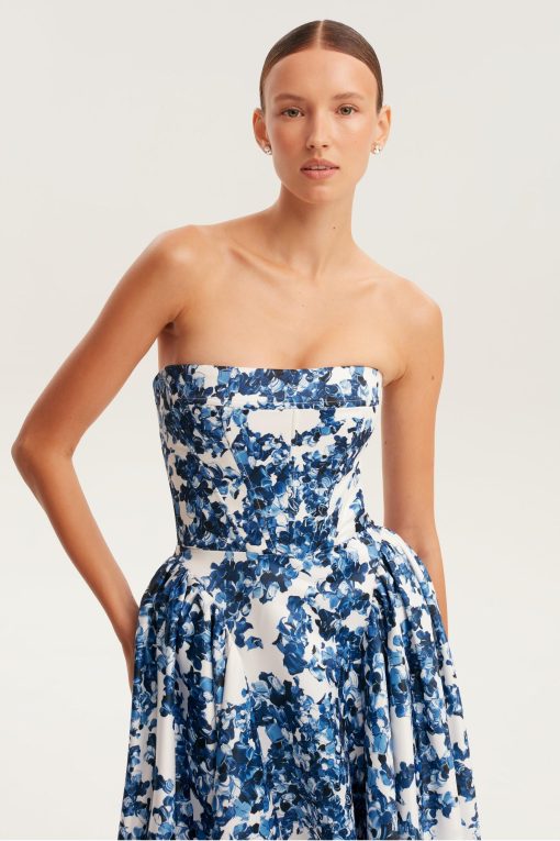 Floral Off-Shoulder Sleeveless Midi Dress