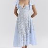 Solid Lace Sweetheart Neck Midi Dress