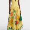 Floral V-Neck Backless Midi Dress